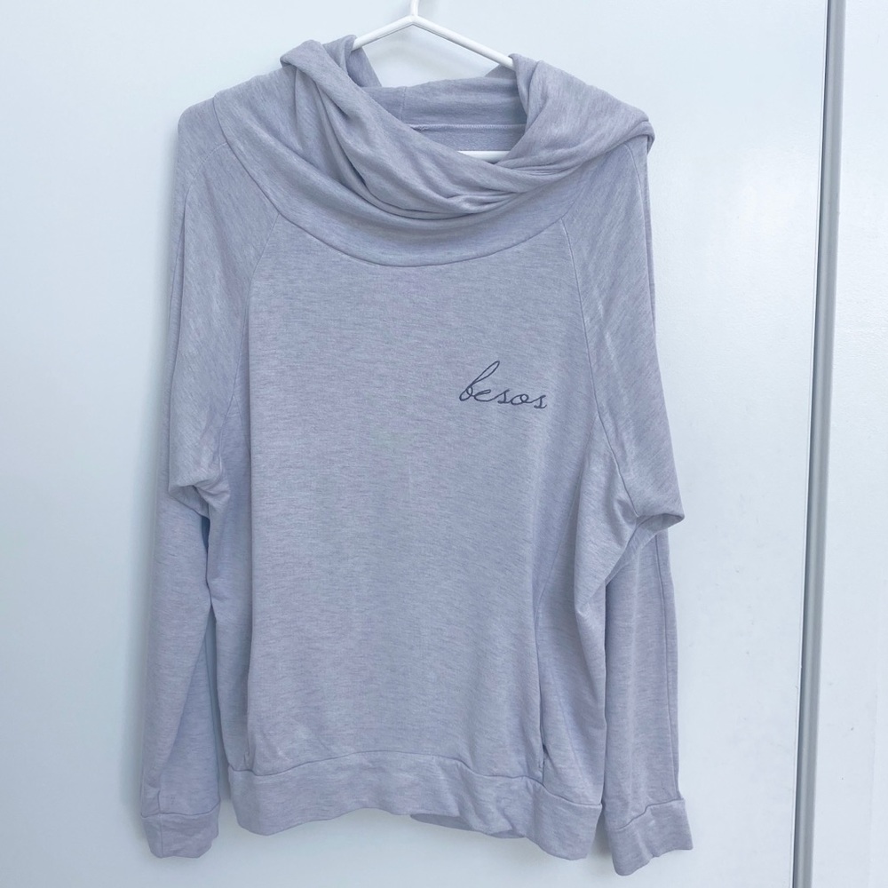 good hYOUman Gray Cowl Neck Hoodie Size M